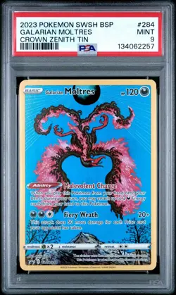 2019-2023 Pokemon SWSH Black Star Promos Galarian Moltres #SWSH284 PSA 9 - Image 1