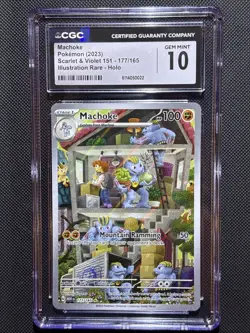 Pokemon Machoke 177/165 SV Scarlet & Violet 151 Illustration Rare CGC 10 Holo - Image 1