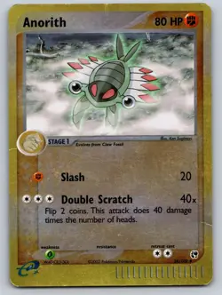 Anorith 28/100 Uncommon Sandstorm Pokemon Reverse Holo Damaged - Image 1
