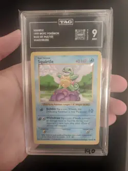 POP 13 TAG 9 MINT Squirtle Shadowless Base Set 63/102 WOTC Pokemon 1999 - Image 3