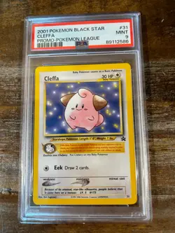 Pokemon 2001 Pokemon League Black Star Promo CLEFFA #31 PSA 9 Mint RARE - Image 1