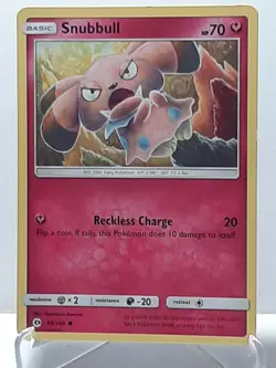 Snubbull 90/149 Pokemon Sun & Moon Fairy Common MP Used See Pictures - Image 1