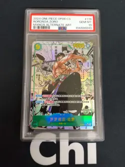 Chines PSA10 One Piece TCG Card Game Roronoa Zoro OP06-118 SEC Manga - Image 1