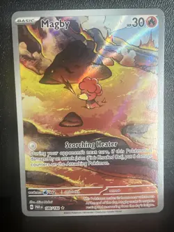 Pokemon Magby - Illustration Rare Holo SV04: Paradox Rift 186/182 NM - Image 1