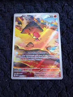 Pokemon TCG Magby Card 186/182 Paradox Rift Illustration Rare NM - Image 1