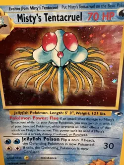 Misty’s Tentacruel 10/132 Holo Gym Heroes MP Pokemon Card WOTC 2000 - Image 2
