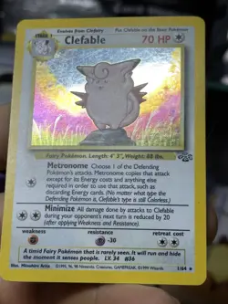 #4 Clefable 1/64 Jungle 1999 Holo Rare WOTC Pokemon Card TCG - Image 5
