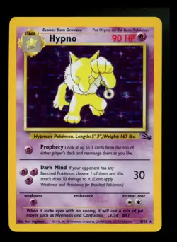 #3 Hypno 8/62 Fossil 1999 Holo Rare WOTC Pokemon Card TCG - Image 1