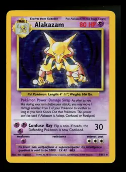 #2 Alakazam 1/102 Base Set 1999 Holo Rare WOTC Pokemon Card TCG - Image 1