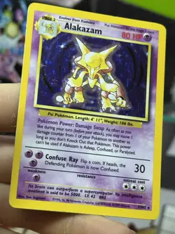 #2 Alakazam 1/102 Base Set 1999 Holo Rare WOTC Pokemon Card TCG - Image 3