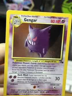 #3 Gengar 5/62 Fossil 1999 Holo Rare WOTC Pokemon Card TCG - Image 5