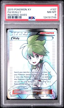 Wally Roaring Skies Full Art Ultra Rare Card 107/108 PSA 8 - Image 2