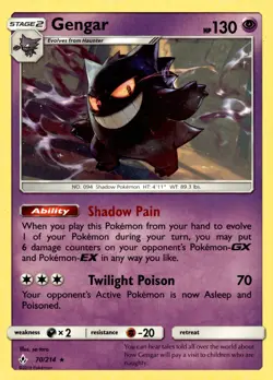 Gengar #70/214 SM - Unbroken Bonds Near Mint or Better - Pokemon Card - Image 1