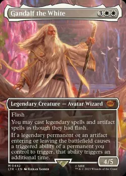 MTG Gandalf the White - Foil - Borderless, The Lord of the Rings: Tales of Middl - Image 1