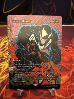 Savage Beating (Borderless) Marvel Universe Eternal-Legal Foil NM-M Unplayed - Image 1