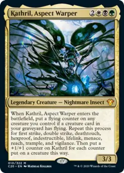 Heavy Play, English MTG Foil Kathril, Aspect Warper - Foil Commander 2020 Magic - Image 1