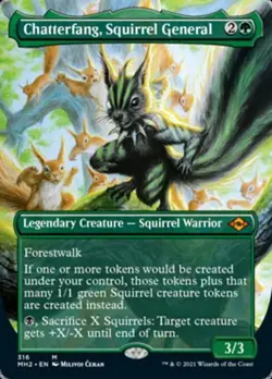 Chatterfang, Squirrel General (Borderless) -Foil Near Mint MTG Modern Horizons 2 - Image 1