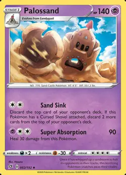 Palossand - 082/192 - Uncommon NM, English Pokemon Rebel Clash - Image 1