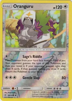 Oranguru - 182/236 - Uncommon - Reverse Holo NM, English Pokemon Unified Minds - Image 1