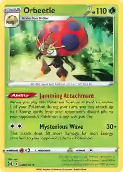 Orbeetle - 020/196 - Holo Rare - Reverse Holo NM, English Pokemon Lost Origins - Image 1
