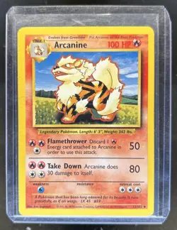 1999 Pokemon Unlimited Arcanine Uncommon #23/102 - Image 1