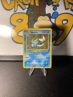 Pokemon TCG Vaporeon 12/64 Jungle No Symbol Error Holo Rare Vintage 1999 WOTC - Image 3