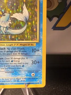 Pokemon TCG Vaporeon 12/64 Jungle No Symbol Error Holo Rare Vintage 1999 WOTC - Image 4