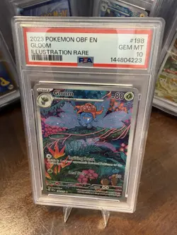 2023 Pokemon Obsidian Flames Gloom 198/197 Illustration Rare PSA 10 Gem Mint IR - Image 1