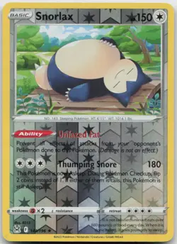 Snorlax 143/196 Rare Lost Origin Pokemon Reverse Holo Near Mint - Image 1