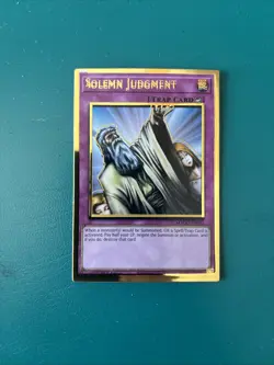 Yugioh Solemn Judgment - MAGO-EN051 - Premium Gold Rare - 1st Edition MISPRINT - Image 1