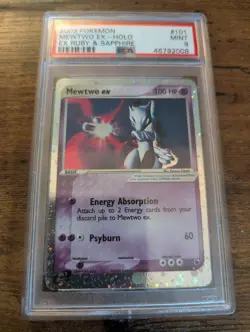 2003 Pokemon Ex Ruby & Sapphire #101 Mewtwo ex Holo PSA 9 MINT - Image 2