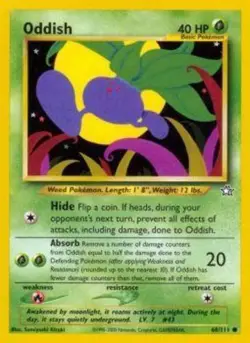 Oddish - 68/111 - Common - Unlimited Edition NM, English Pokemon Neo Genesis - Image 1