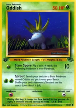 Oddish - 58/64 - Common - 1st Edition HP, English Pokemon Jungle - Image 1