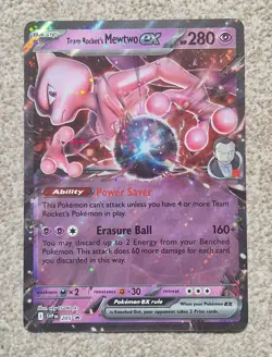 Team Rocket's Mewtwo ex SVP205 Promo Jumbo Pokemon Card Oversized - LP Cond - Image 1