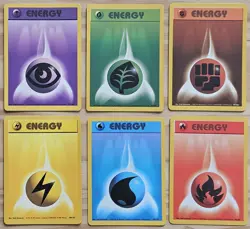 Vintage Pokemon Base Set Energy #97-102 Lot - Excellent to NM - 6 Cards - Image 1