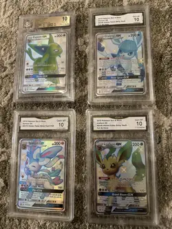 Pokemon Hidden Fates Shiny Vault GX Espeon Glaceon Sylveon Leafeon Lot - Image 1