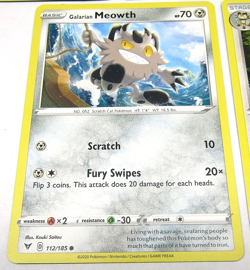 Galarian Meowth Persian Pokemon Card Steam Siege Sword Shield Lot 5 Cards - Image 5