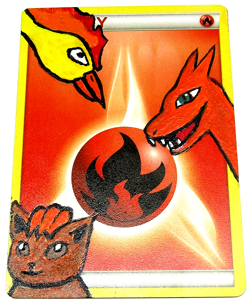 Fire Energy Custom Charizard Moltres Vulpix Pokemon Painted Card 1/1 Altered Art - Image 1
