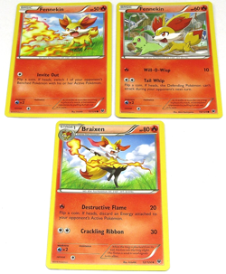 Pokemon Fennekin Braixen Card Lot of 3 XY Fates Collide Fire Type Set EX NM - Image 1