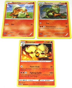 Arcanine Growlithe Pokemon TCG Lot 3 Cards Fire Type Mixed Sets Rare Common - Image 1