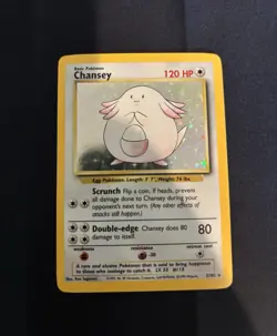 Pokemon TCG Chansey 03/102 Base Set Holo 1999 LP/NM Vintage! - Image 3