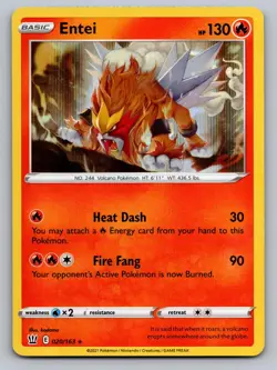 Entei 020/163 Holo Rare Battle Styles Pokemon Lightly Played - Image 1