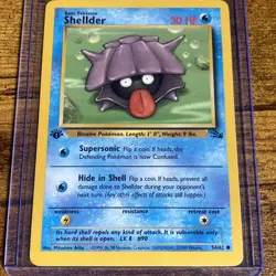1st Edition Vintage 1999 Pokemon TCG Fossil - Shellder 54/62 Common , LP+ - Image 1