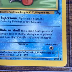 1st Edition Vintage 1999 Pokemon TCG Fossil - Shellder 54/62 Common , LP+ - Image 4