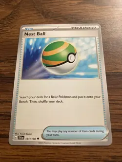 Pokemon TCG Scarlet and Violet Item Nest Ball Uncommon Regular 181/198 - Image 1