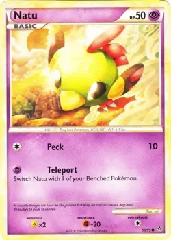 Natu - 55/95 - Common HP, English Pokemon Unleashed - Image 1