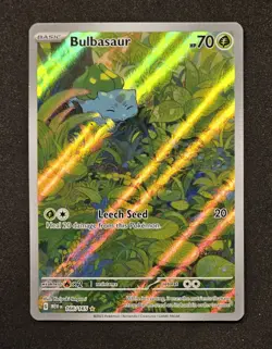 Pokemon Scarlet & Violet 151 Bulbasaur 166/165 Illustration Rare Holo - Image 1