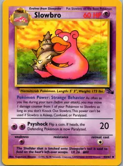 Slowbro 43/62 Uncommon Fossil Pokemon Unlimited Lightly Played - Image 1
