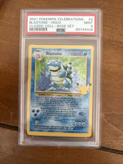 2021 Pokemon Celebrations Classic Collection Blastoise #2 Holo PSA 9 - Image 1