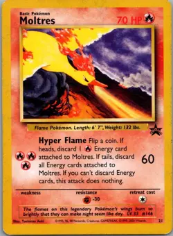 Moltres 21 Promo Wizards Black Star Promos Pokemon Damaged - Image 1